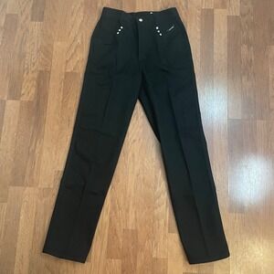 Vintage Rockies Black High Waisted Western Tapered Leg Pants Rivet Yoke 11/12